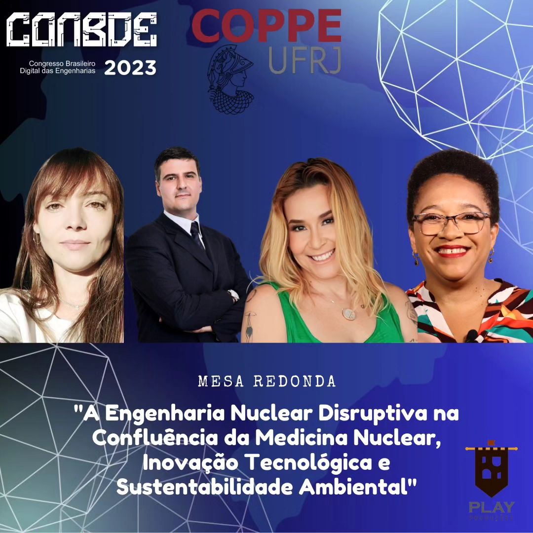 Composição da mesa redonda, Dra. Simone Pennafirme, Professora Inayá Lima, Engenheira Nuclear Mitha Beneguez e Prof. Dr. Rogério Filgueiras