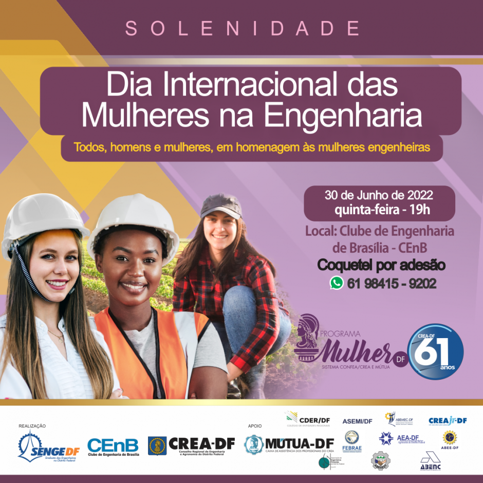 Solenidade Do Dia Internacional Da Mulher Na Engenharia Será Realizada Em 30 De Junho De 2022 3942